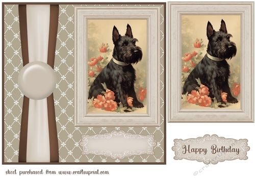 Vintage Scottish Terrier card front 3