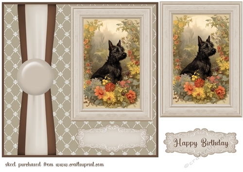 Vintage Scottish Terrier card front 4