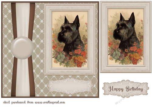 Vintage Scottish Terrier card front 5