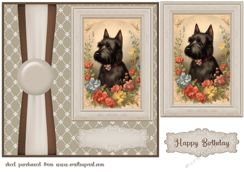 Vintage Scottish Terrier card front 7
