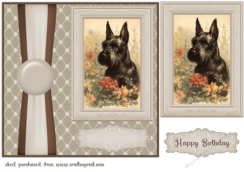 Vintage Scottish Terrier card front 8