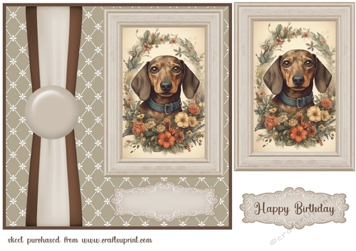 Vintage Dachshund card front 1