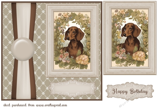 Vintage Dachshund card front 2