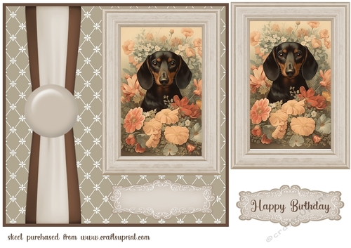 Vintage Dachshund card front 3