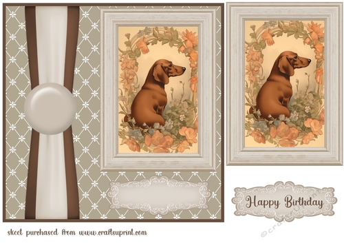 Vintage Dachshund card front 4
