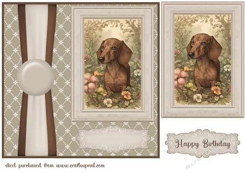 Vintage Dachshund card front 6