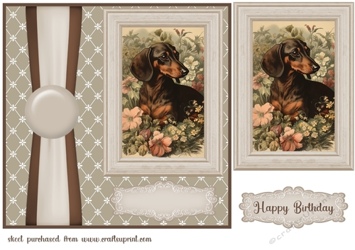 Vintage Dachshund card front 7