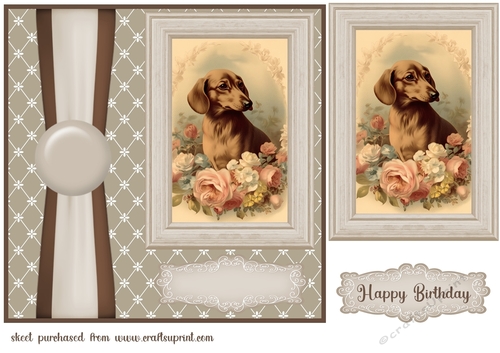 Vintage Dachshund card front 8