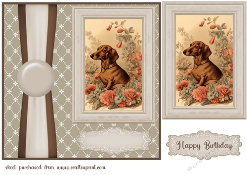 Vintage Dachshund card front 9
