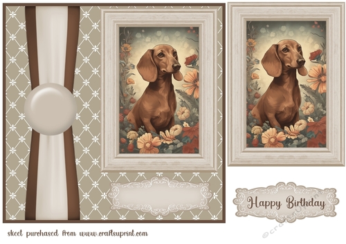 Vintage Dachshund card front 10
