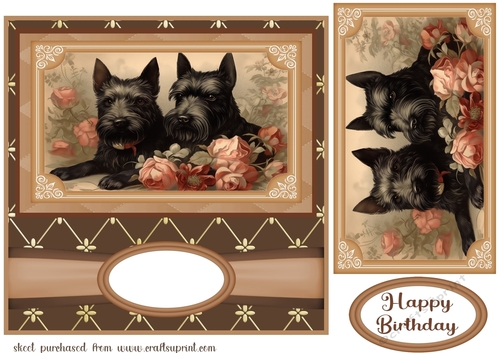 Vintage Scottish Terriers card front 9