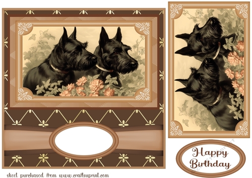 Vintage Scottish Terriers card front 10