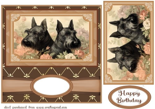 Vintage Scottish Terriers card front 12