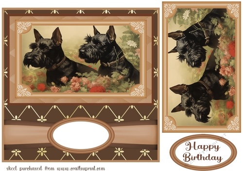 Vintage Scottish Terriers card front 13