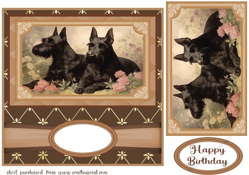 Vintage Scottish Terriers card front 14