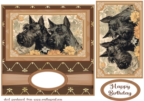 Vintage Scottish Terriers card front 15