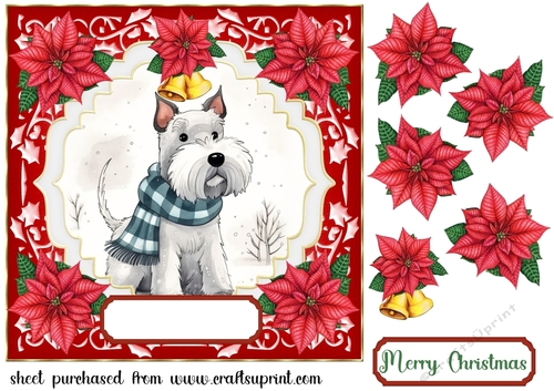 Christmas Scottish Terrier card front 3