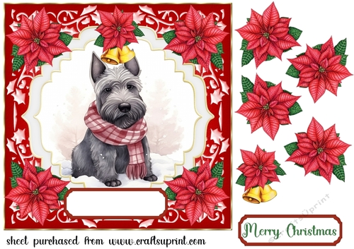Christmas Scottish Terrier card front 4