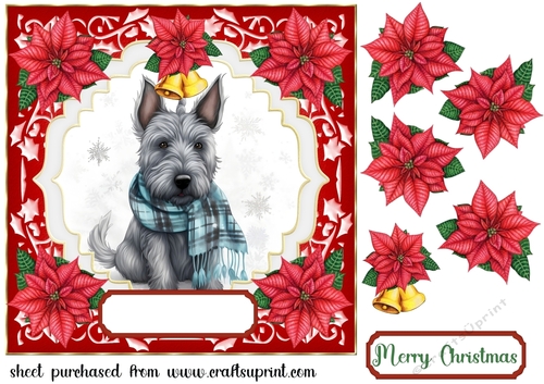 Christmas Scottish Terrier card front 5