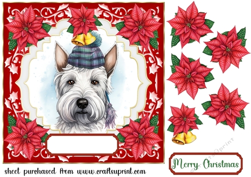 Christmas Scottish Terrier card front 7