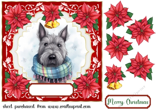 Christmas Scottish Terrier card front 8