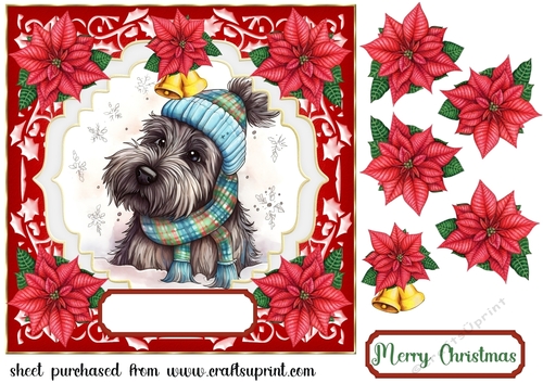 Christmas Scottish Terrier card front 9