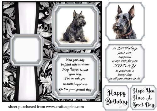 2 Panel Scottish Terrier card front 1