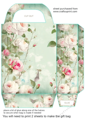 Vintage shabby floral gift bag 5