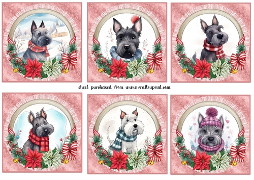 6 Christmas Scottish Terrier toppers 1