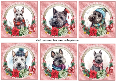 6 Christmas Scottish Terrier toppers 2