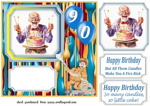 Age 90 Birthday candles card front