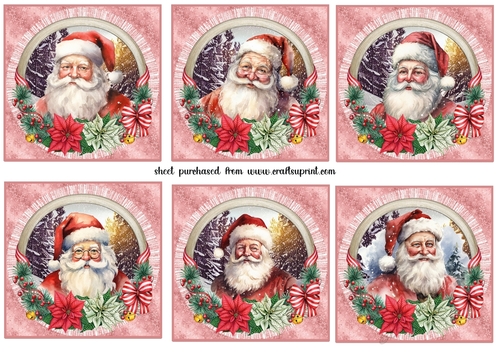 6 Santa Christmas toppers