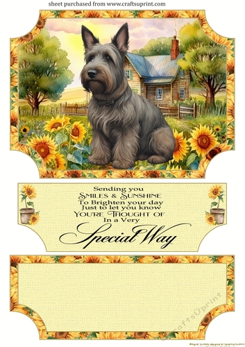 Sunflower Scottie easel topper and layered stopper(no base) 1