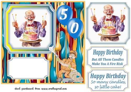 Age 50 Birthday candles card front