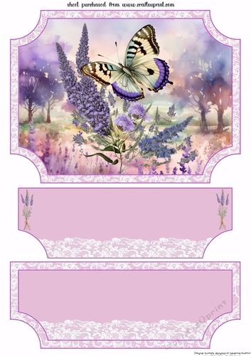 lavender butterfly easel topper and layered stopper(no base) 1