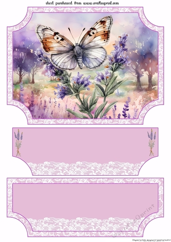 lavender butterfly easel topper and layered stopper(no base) 2