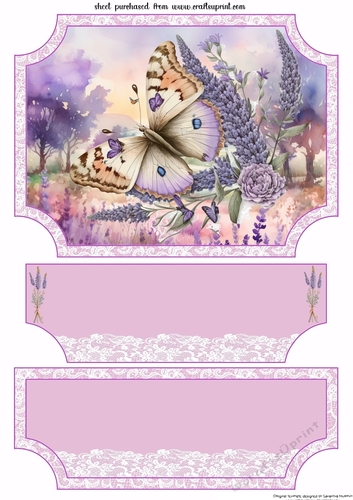 lavender butterfly easel topper and layered stopper(no base) 3