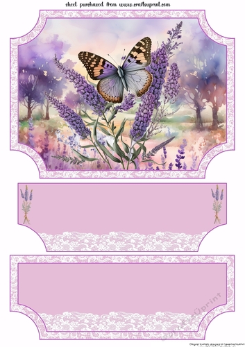 lavender butterfly easel topper and layered stopper(no base) 4