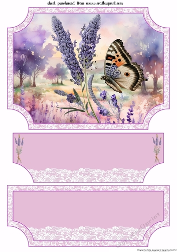 lavender butterfly easel topper and layered stopper(no base) 5