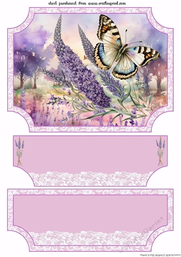 lavender butterfly easel topper and layered stopper(no base) 6