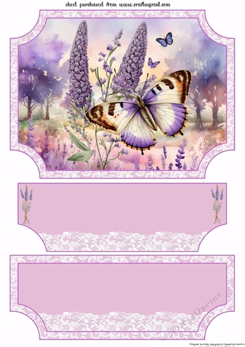 lavender butterfly easel topper and layered stopper(no base) 7