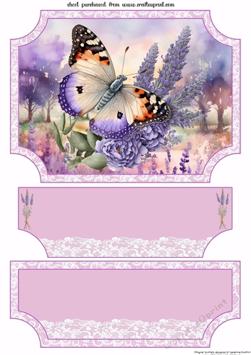 lavender butterfly easel topper and layered stopper(no base) 9