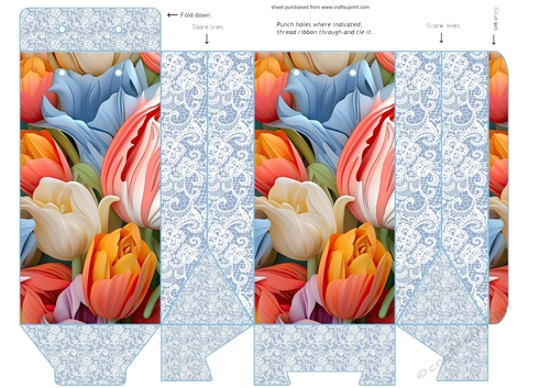 Tulips and lace pinch bag 1