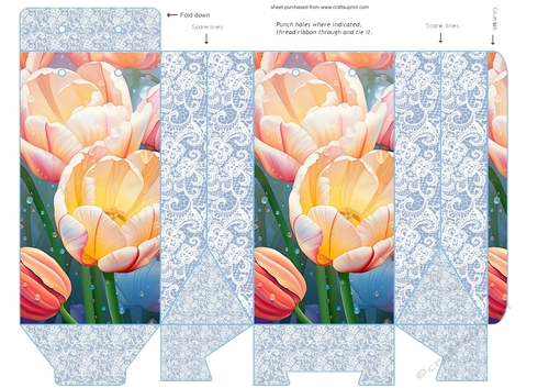 Tulips and lace pinch bag 5