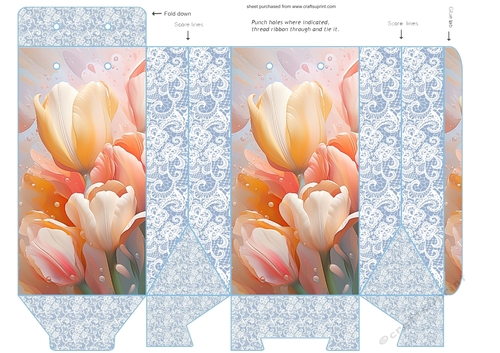Tulips and lace pinch bag 6