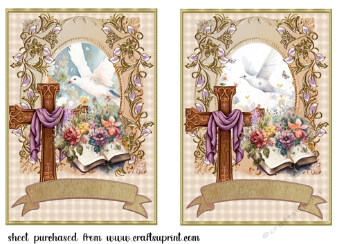 2 Sympathy/Easter card fronts/toppers(7x5 aprox) 1