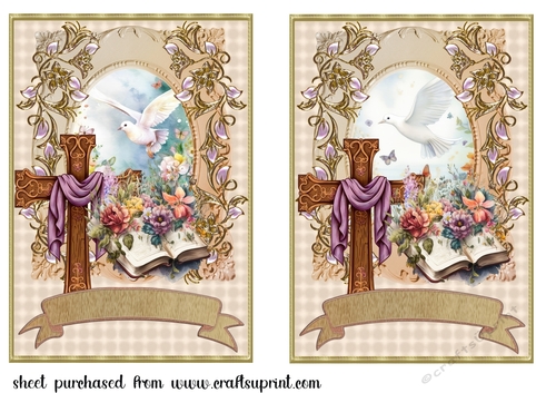 2 Sympathy/Easter card fronts/toppers(7x5 aprox) 2