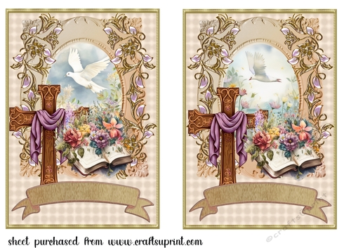 2 Sympathy/Easter card fronts/toppers(7x5 aprox) 4