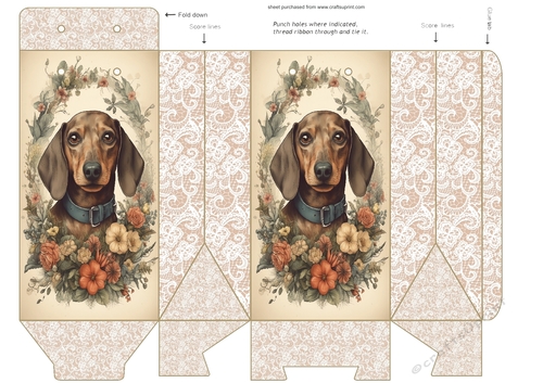 Floral Dachshund pinch bag 1