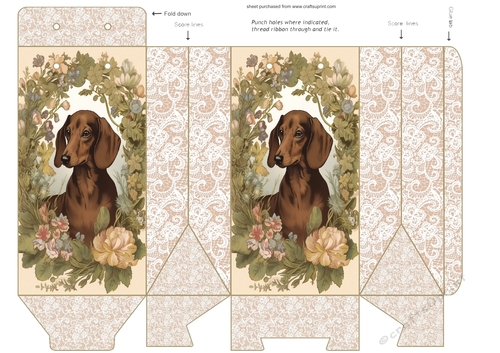 Floral Dachshund pinch bag 2